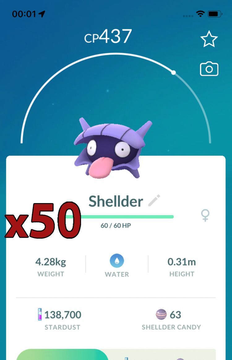 Shellder [x50] - Pokemon GO Trade Service