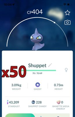 Shuppet [x50] - Pokemon GO Trade Service