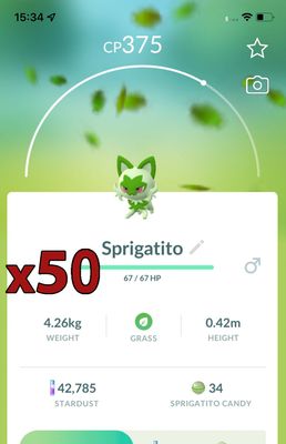 Sprigatito [x50] - Pokemon GO Trade Service