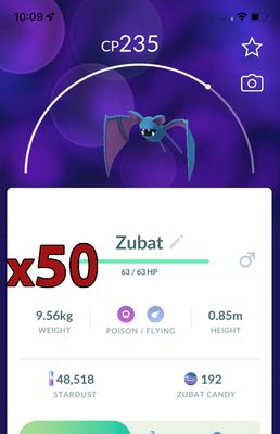Zubat [x50] - Pokemon GO Trade Service