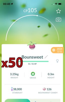 Bounsweet [x50] - Pokemon GO Trade Service