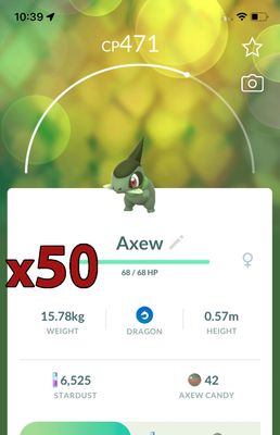 Axew [x50] - Pokemon GO Trade Service