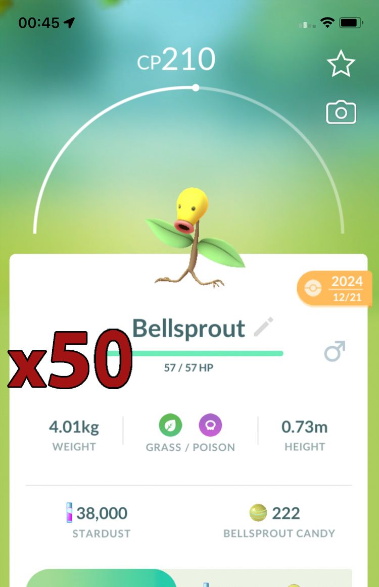 Bellsprout [x50] - Pokemon GO Trade Service