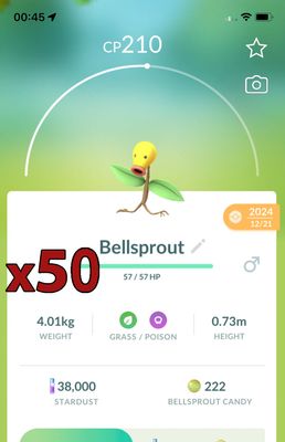 Bellsprout [x50] - Pokemon GO Trade Service