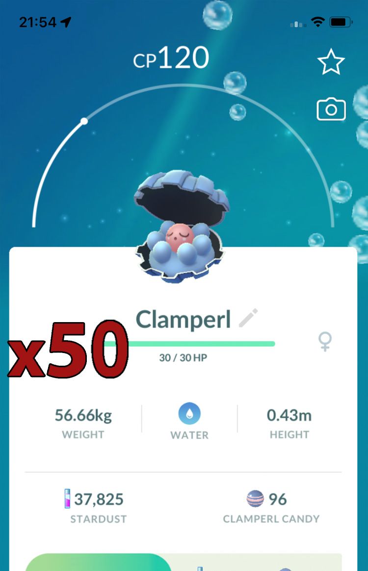 Clamperl [x50] - Pokemon GO Trade Service