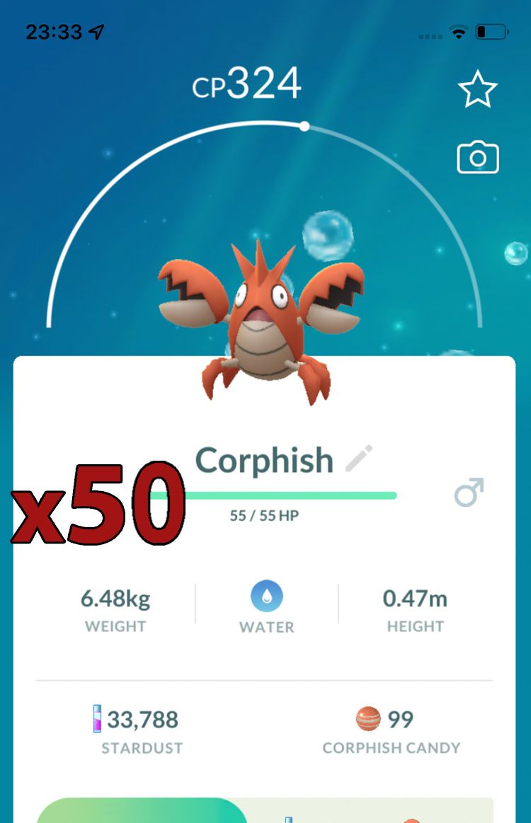 Corphish [x50] - Pokemon GO Trade Service
