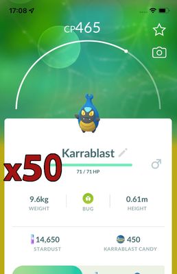 Karrablast [x50] - Pokemon GO Trade Service