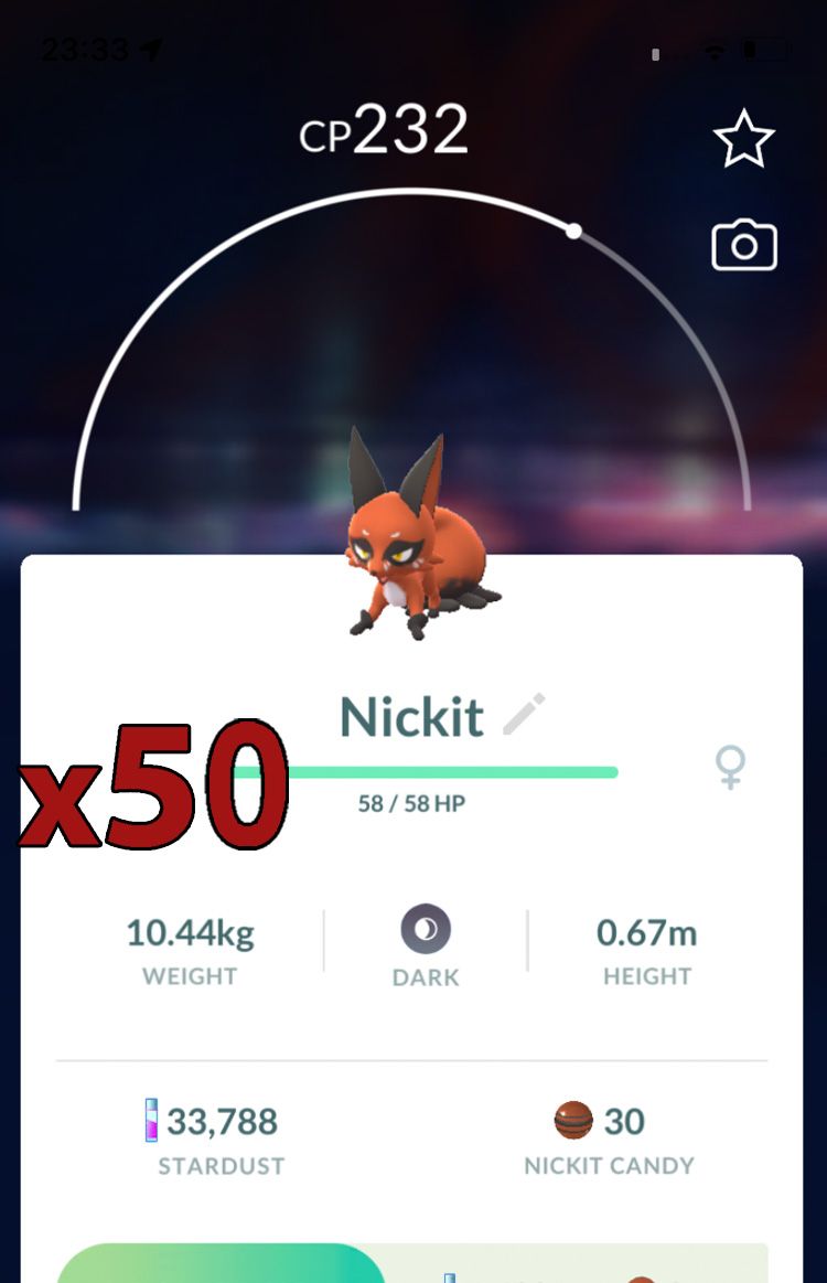 Nickit [x50] - Pokemon GO Trade Service