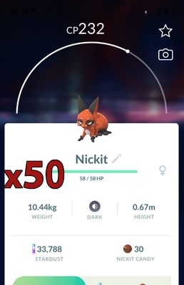 Nickit [x50] - Pokemon GO Trade Service
