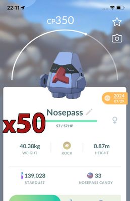 Nosepass [x50] - Pokemon GO Trade Service