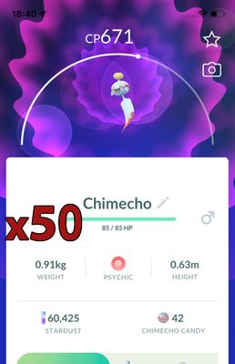 Chimecho [x50] - Pokemon GO Trade Service