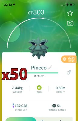 Pineco [x50] - Pokemon GO Trade Service