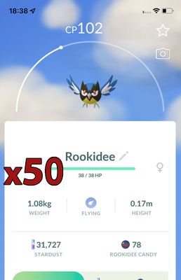 Rookidee [x50] - Pokemon GO Trade Service