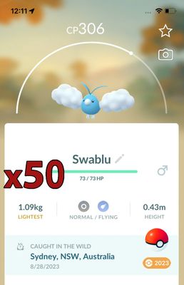 Swablu [x50] - Pokemon GO Trade Service