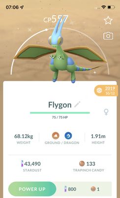 Shiny Flygon Trade with Earth Power 2019 (Guaranteed Lucky) - Pokemon GO Trade