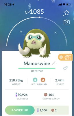 Shiny Mamoswine Trade with Ancient Power 2019 (Guaranteed Lucky) - Pokemon GO Trade
