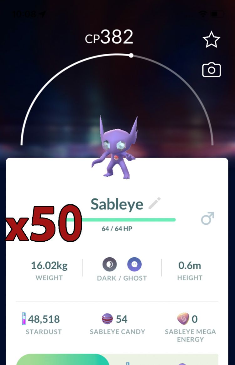 Sableye [x50] - Pokemon GO Trade Service