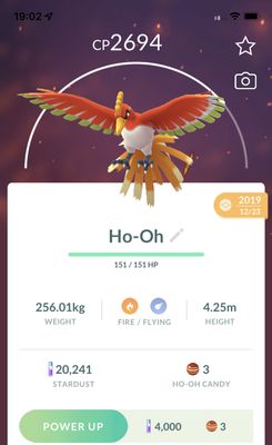 Ho-Oh 2019 Trade (Guaranteed Lucky) - Pokemon GO Trade