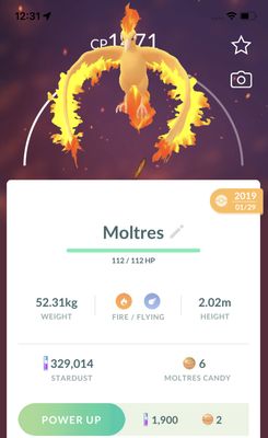 Moltres Lv15 Trade (Guaranteed Lucky) - Pokemon GO Trade
