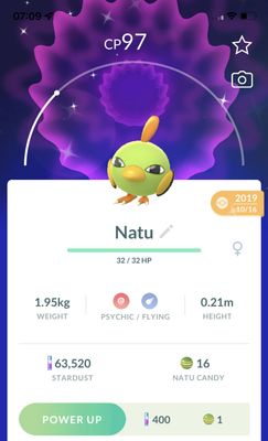 Shiny Natu 2019 Trade (Guaranteed Lucky) - Pokemon GO Trade