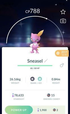Shiny Sneasel 2019 Trade (Guaranteed Lucky) - Pokemon GO Trade