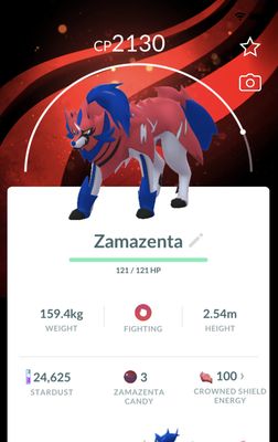 Zamazenta Lv20 with Global Background Trade - Pokemon GO Trade