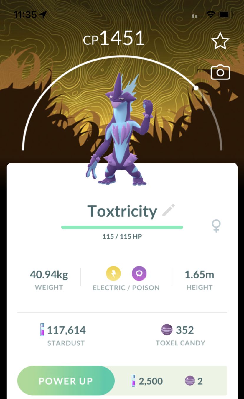 Toxtricity Low Key Form with Special Background Trade - Pokemon GO Trade