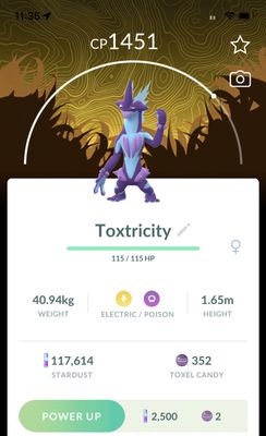Toxtricity Low Key Form with Special Background Trade - Pokemon GO Trade