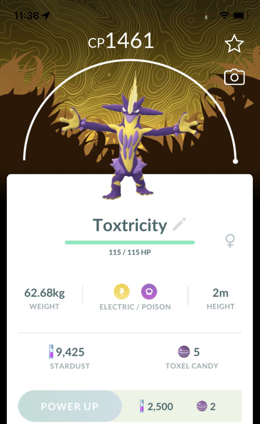 Toxtricity Amped Form with Special Background Trade - Pokemon GO Trade
