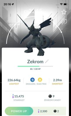Zekrom with Special Background Trade - Pokemon GO Trade