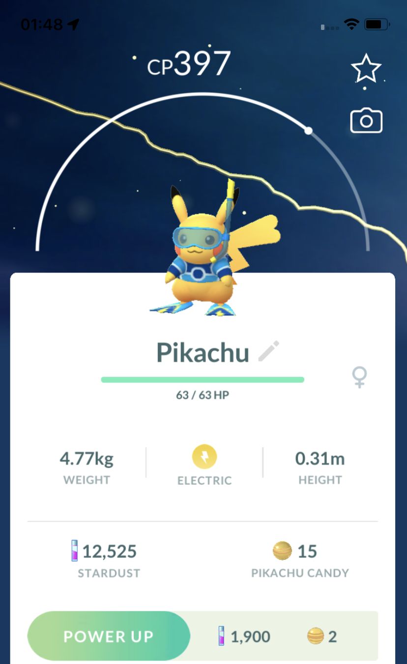 Snorkel Pikachu Trade - Pokemon GO Trade