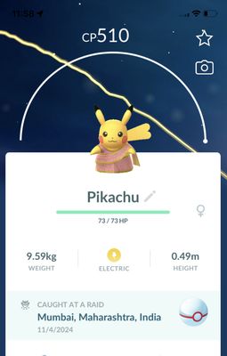 Pikachu with Saree Diwali Trade - Pokemon GO Trade