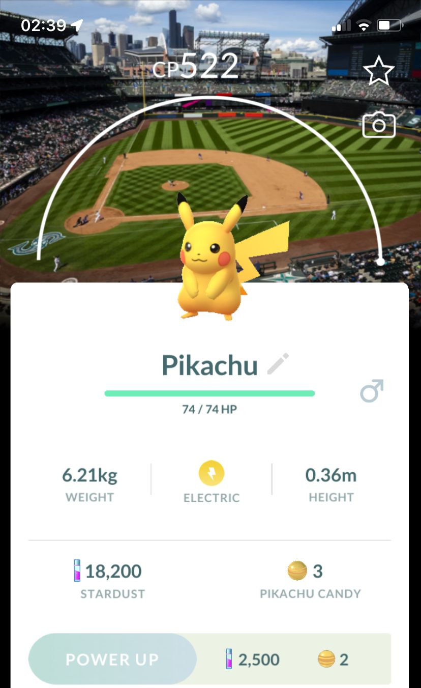 Pikachu with Baseball Background Trade - Pokemon GO Trade