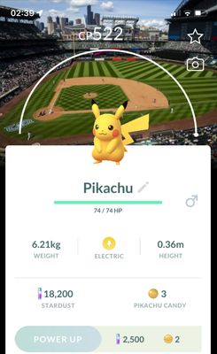 Pikachu with Baseball Background Trade - Pokemon GO Trade