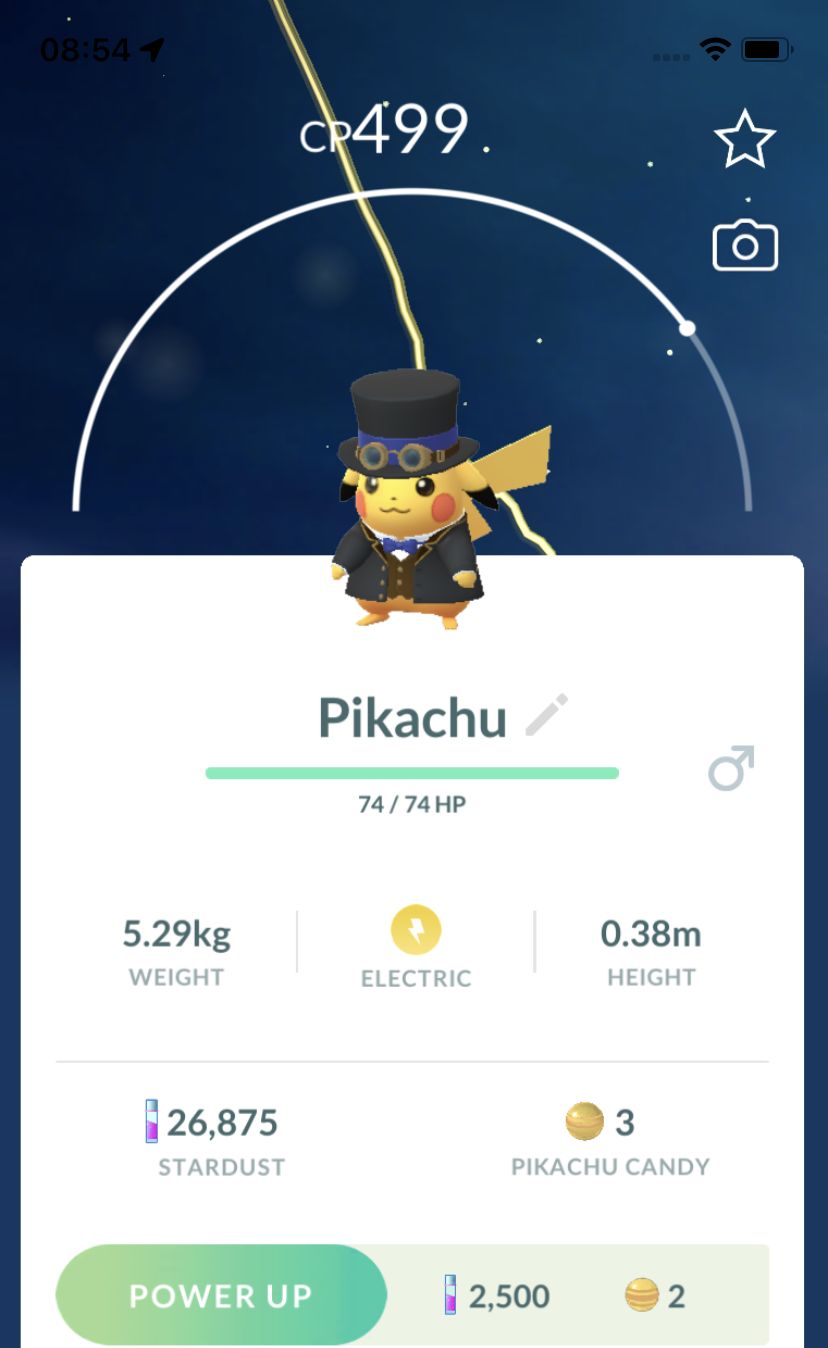 Dapped Pikachu with Blue Accents Trade - Pokemon GO Trade