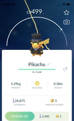 Dapped Pikachu with Blue Accents Trade - Pokemon GO Trade