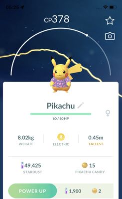 Pikachu with Purple Shirt Trade - Pokemon GO Trade