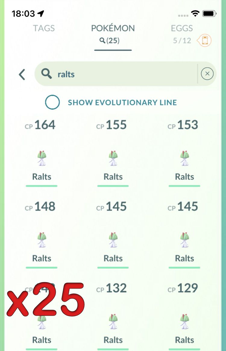 Pokemon GO Mini Account - 25x Ralts !