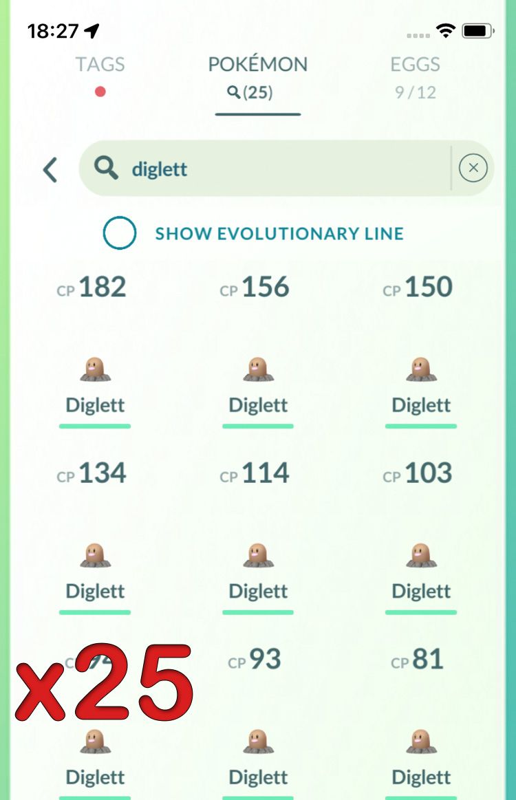 Pokemon GO Mini Account - 25x Diglett !