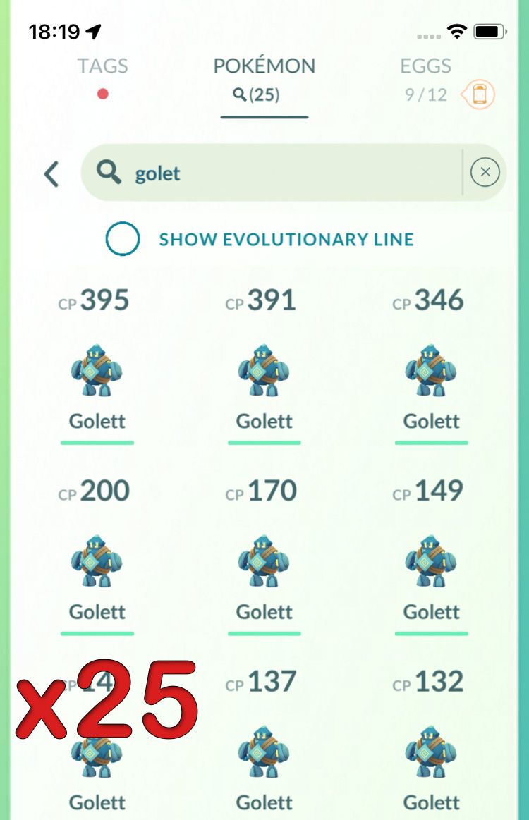 Pokemon GO Mini Account - 25x Golett !