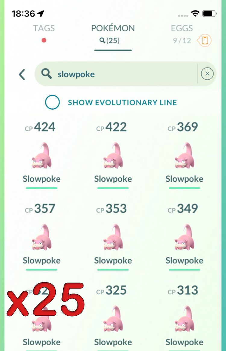 Pokemon GO Mini Account - 25x Slowpoke !