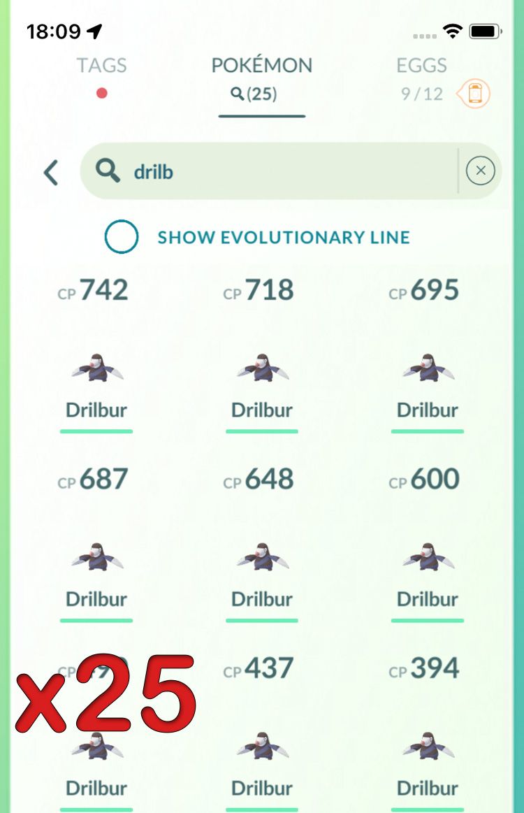 Pokemon GO Mini Account - 25x Drilbur !