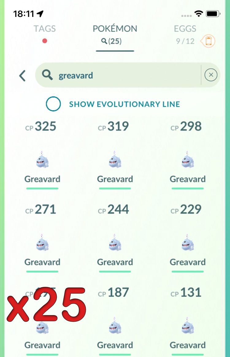 Pokemon GO Mini Account - 25x Greavard !