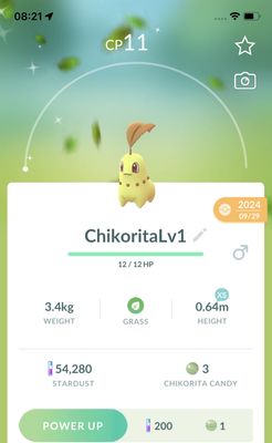 Shiny Chikorita Lv1 Trade - Pokemon GO Trade