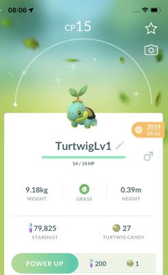 Shiny Turtwig Lv1 2019 Trade (Guaranteed Lucky) - Pokemon GO Trade