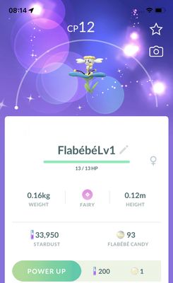 Shiny Flabebe Blue Lv1 Trade - Pokemon GO Trade