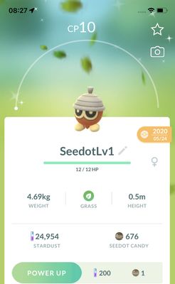 Shiny Seedot Lv1 Trade - Pokemon GO Trade