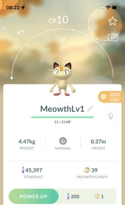 Shiny Meowth (Kanto) Lv1 Trade - Pokemon GO Trade