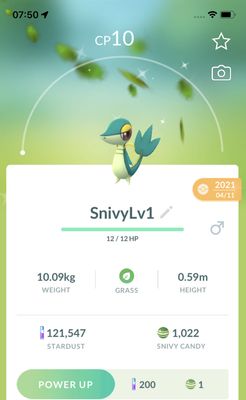 Shiny Snivy Lv1 Trade - Pokemon GO Trade