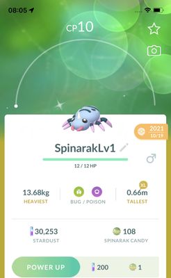 Shiny Spinarak Lv1 Trade - Pokemon GO Trade